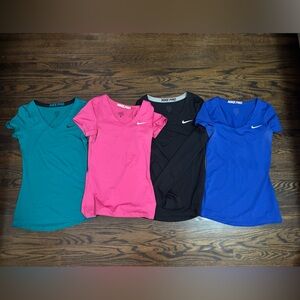 Nike Pro tops bundle pink, blue, black, long sleeve & tees compression gym